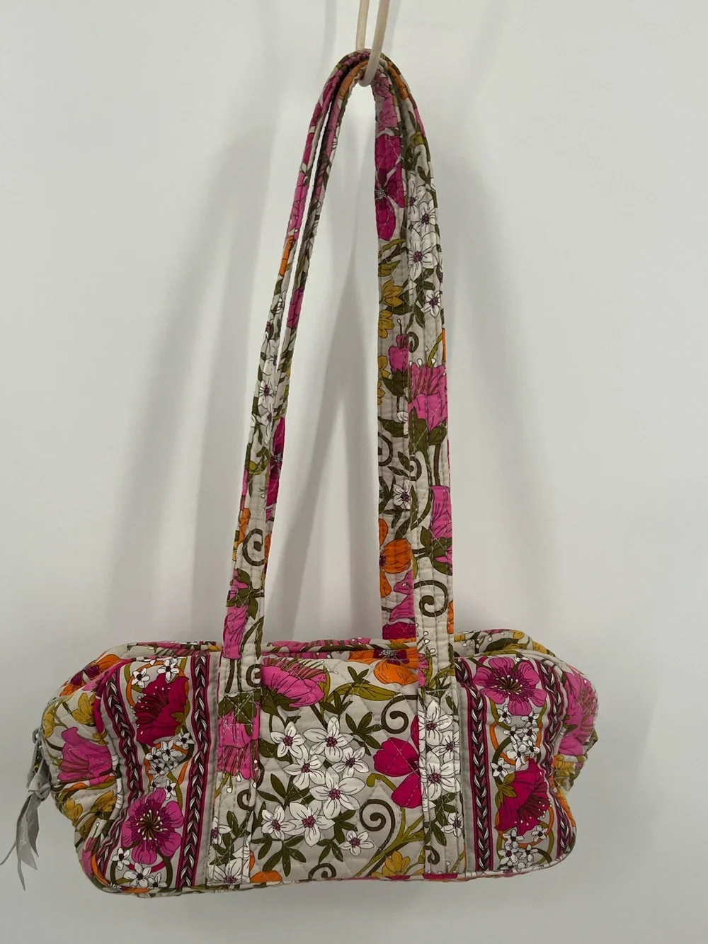 Vera Bradley Floral Quilted Shoulder Bag in Pink, Orange & Green